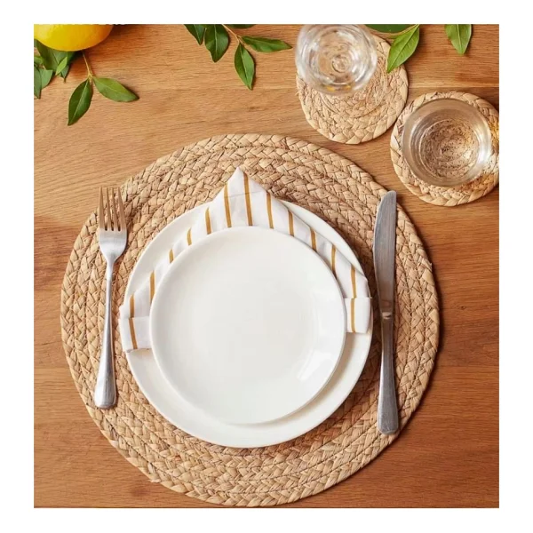 Supla Hasır Jüt Supla 6'lı Set Amerikan Servis Hasır 32 Cm Çap Supla - Kahverengi - 32,5 X 32,5 Cm - Görsel 3