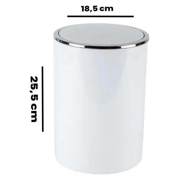 Primanova Lenox 6 Lt Beyaz Banyo Çöp Kovası - Görsel 4