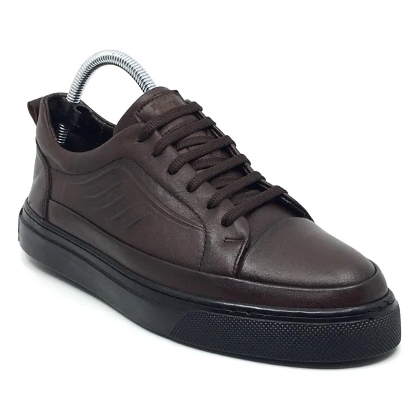 Taşpınar %100 Hakiki Deri Erkek Yazlık Ortopedik Rahat Günlük Yeni Sezon Sneaker Ayakkabı 40-44 - Kahverengi - 42 - Görsel 2