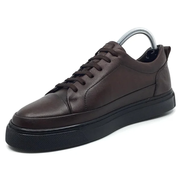 Taşpınar %100 Hakiki Deri Erkek Yazlık Ortopedik Rahat Günlük Yeni Sezon Sneaker Ayakkabı 40-44 - Kahverengi - 42 - Görsel 4