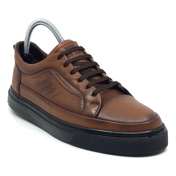 Taşpınar %100 Hakiki Deri Erkek Yazlık Ortopedik Rahat Günlük Yeni Sezon Sneaker Ayakkabı 40-44 - Taba - 43 - Görsel 2