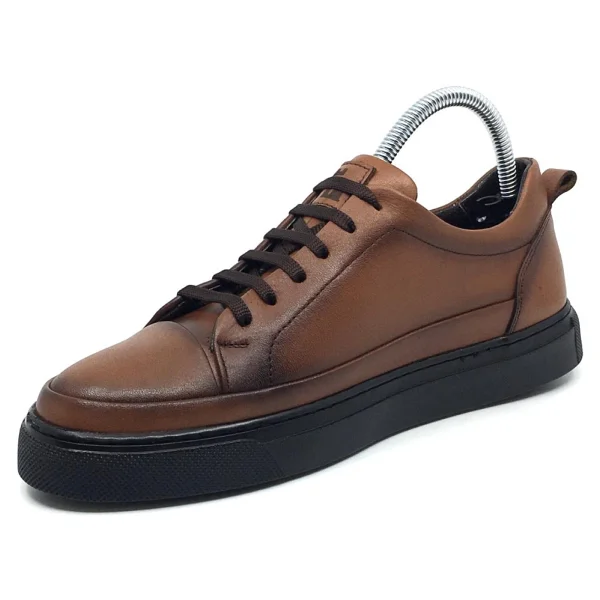 Taşpınar %100 Hakiki Deri Erkek Yazlık Ortopedik Rahat Günlük Yeni Sezon Sneaker Ayakkabı 40-44 - Taba - 43 - Görsel 4