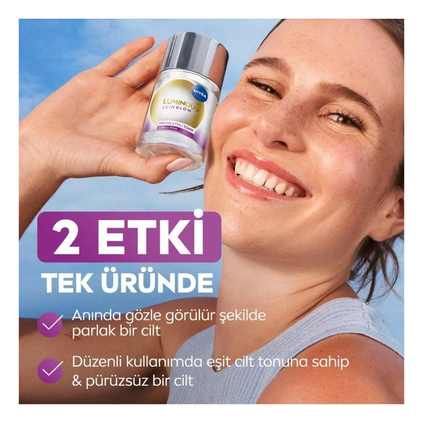 Nivea Sun Spf50 Primer Nemlendirici Makyaj Bazı 30ml Ve Luminous630 Skin Glow Peeling Etkili Tonik 100ml - Görsel 5