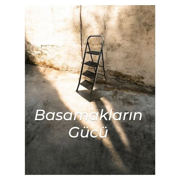 Saraylı Hardy Siyah Pratik Seyyar Merdiven 4 Basamak - Geniş Basamaklı - Görsel 3