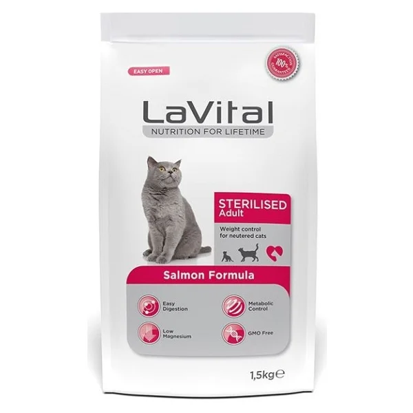 Lavital Somonlu 1.5 Kg Kısırlaştırılmış Yetişkin Kedi Maması - Görsel 4
