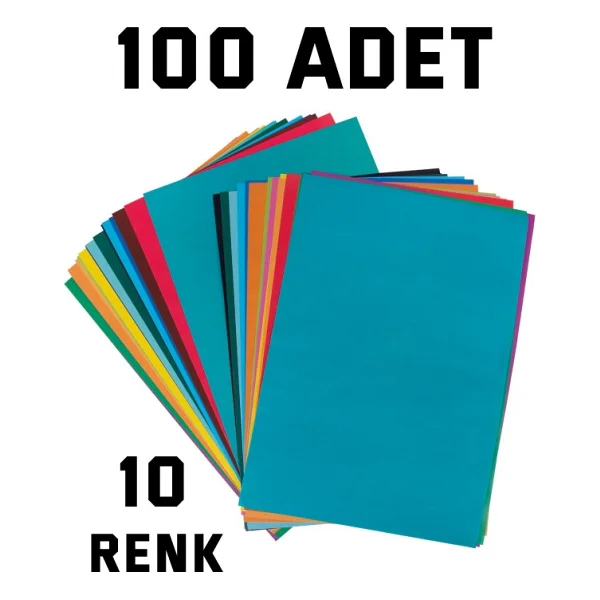 Nistabolje 100 Adet A4 Elisi Kagidi Karisik Renk - Görsel 2