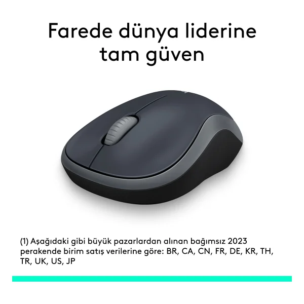 Logitech M185 910-002235 Gri Optik Kablosuz Mouse - Görsel 3