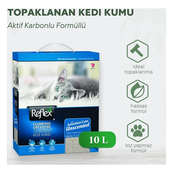 Reflex Sensitive Kokusuz 10 Lt Topaklanan Kedi Kumu - Görsel 5