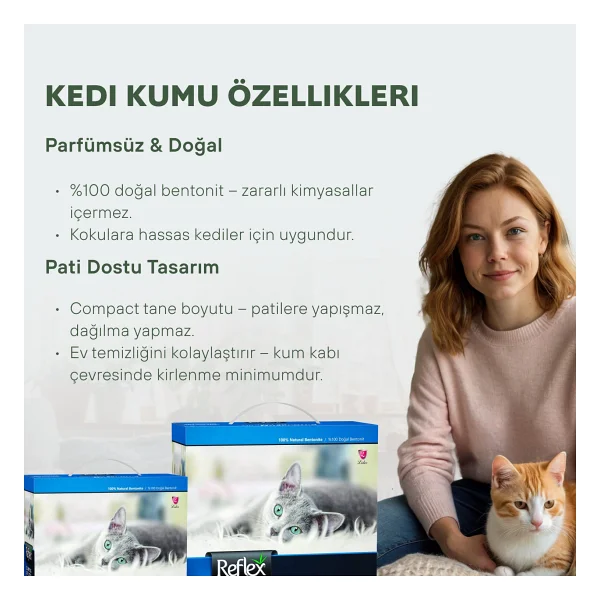 Reflex Sensitive Kokusuz 10 Lt Topaklanan Kedi Kumu - Görsel 6