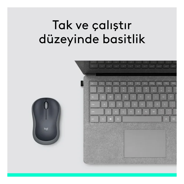 Logitech M185 910-002235 Gri Optik Kablosuz Mouse - Görsel 7