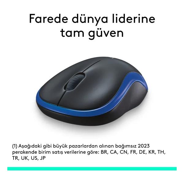Logitech M185 910-002236 Mavi Optik Kablosuz Mouse - Görsel 5