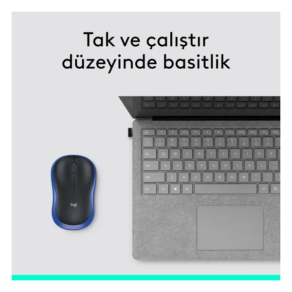 Logitech M185 910-002236 Mavi Optik Kablosuz Mouse - Görsel 9