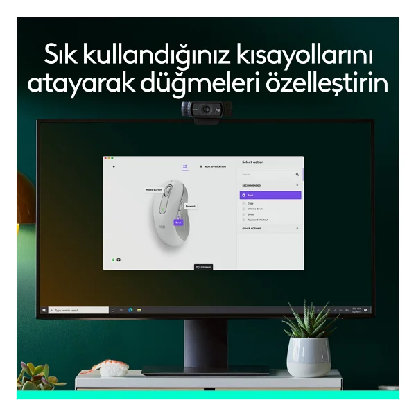Logitech M650 Signature 910-006238 Beyaz Sessiz Büyük Boy Sağ El Optik Kablosuz Mouse - Görsel 5