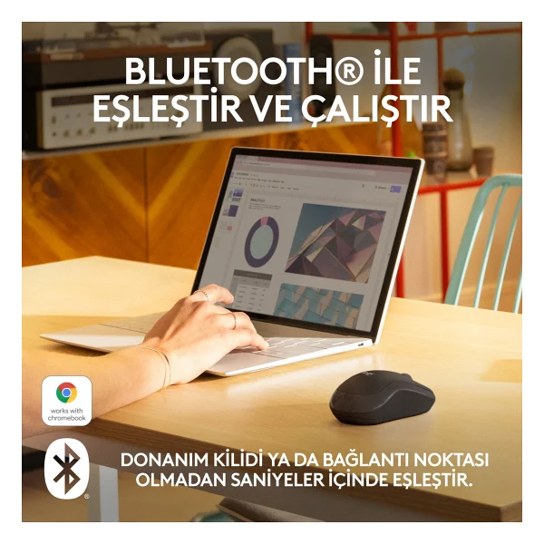 Logitech M240 910-007119 Siyah Sessiz Optik Kablosuz Mouse - Görsel 9
