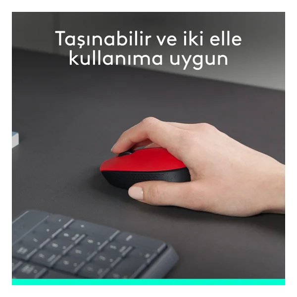 Logitech M171 910-004641 Kırmızı Optik Kablosuz Mouse - Görsel 7