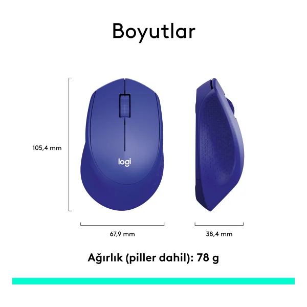 Logitech M330 Silent Plus Sessiz Optik Kablosuz Mouse - Görsel 8