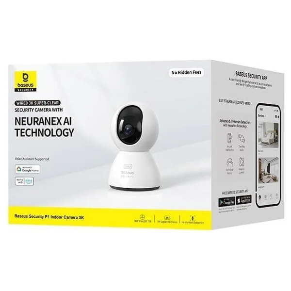 Baseus Security P1 4 Mp 360 Derece Gece Görüşlü Ip Wi-Fi Güvenlik Kamerası - Görsel 5