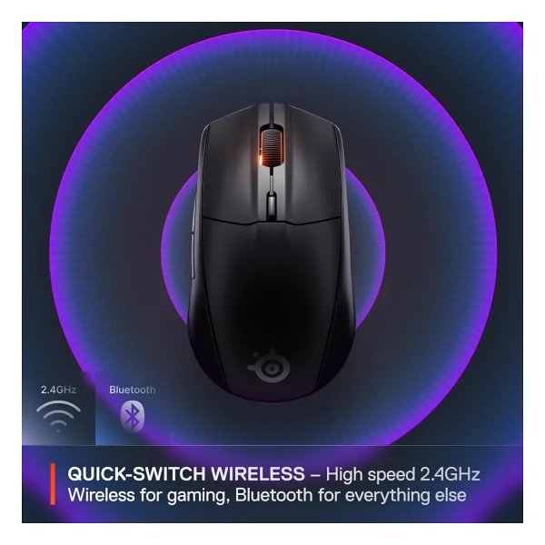 Steelseries Rival 3 Gen 2 Siyah RGB Optik Kablosuz Oyuncu Mouse - Görsel 3