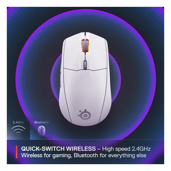 Steelseries Rival 3 Gen 2 Beyaz RGB Optik Kablosuz Oyuncu Mouse - Görsel 4