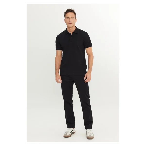 Wrangler Regular Fit Normal Kesim %100 Pamuk Polo Yaka Siyah Tişört - Görsel 3