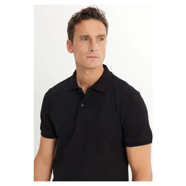 Wrangler Regular Fit Normal Kesim %100 Pamuk Polo Yaka Siyah Tişört - Görsel 4