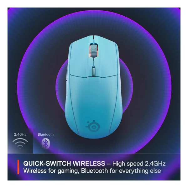Steelseries Rival 3 Gen 2 Mavi RGB Optik Kablosuz Oyuncu Mouse - Görsel 4