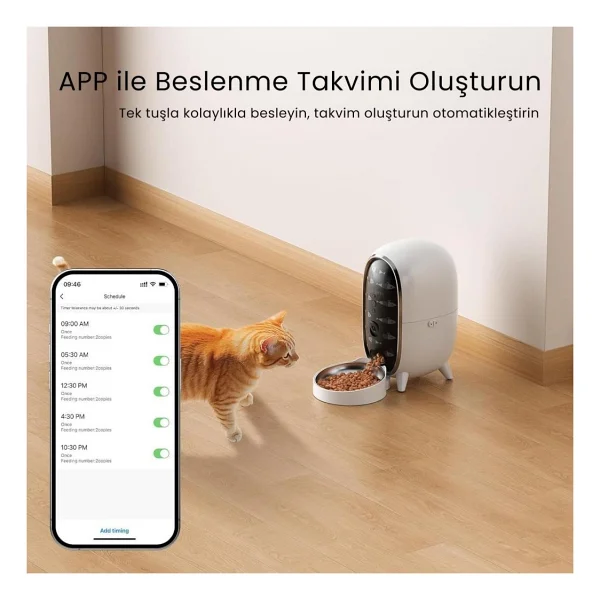 Petfit Meow Pure 3 Lt Kameralı Akıllı Otomatik Mama Kabı - Görsel 2