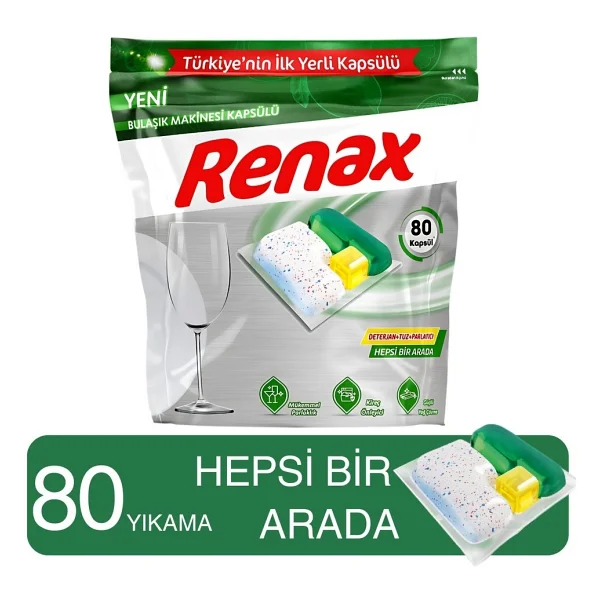 Renax Bulaşık Makinesi Kapsülü - 80li - Görsel 2