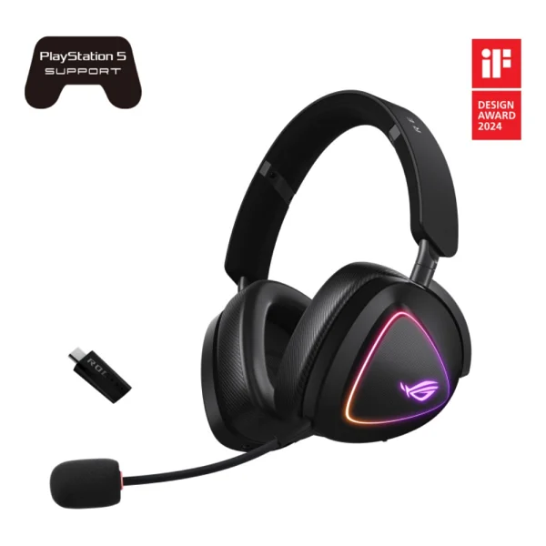 Asus Rog Delta Iı Siyah RGB 7.1 Kablolu/Kablosuz Kulak Üstü Oyuncu Kulaklığı - Görsel 5
