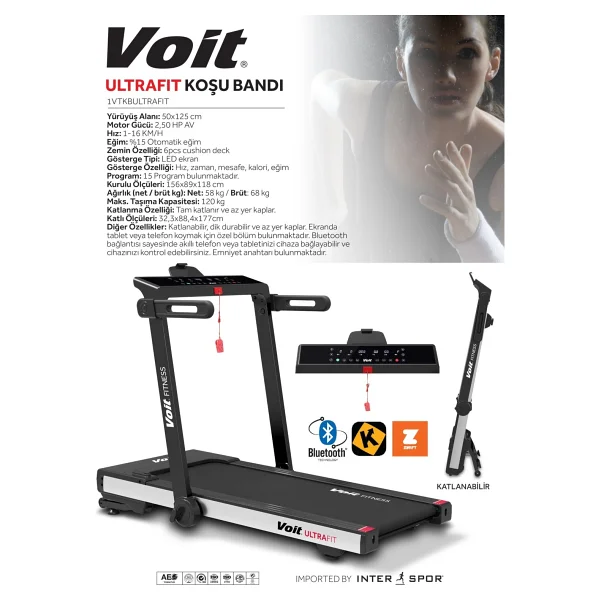 Voit Ultrafit Katlanabilir Koşu Bandı - Görsel 4