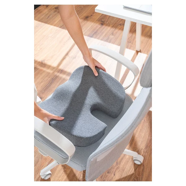 Softlife Coxygel Serinleten Visco Oturma Minderi Jelli Ortopedik Coccyx Kuyruk Sokumu Minderi 45x34x7cm - 45 X 35 Cm - Gri - Görsel 5