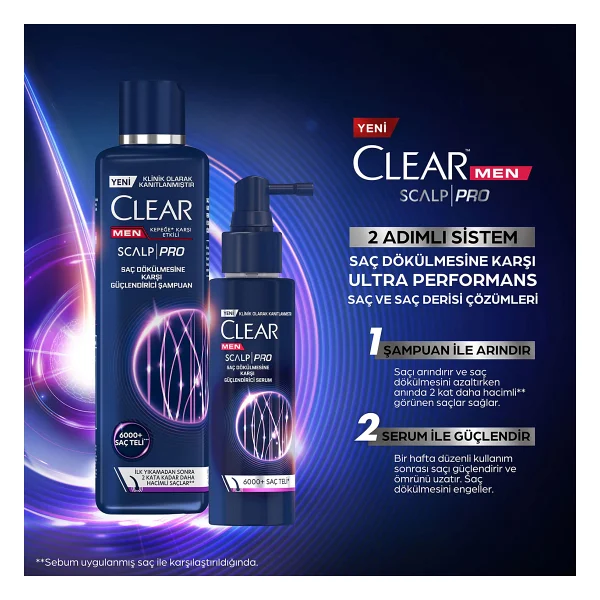 Clear Men Scalp Pro 300 Ml Saç Dökülmesine Karşı Şampuan - Görsel 7