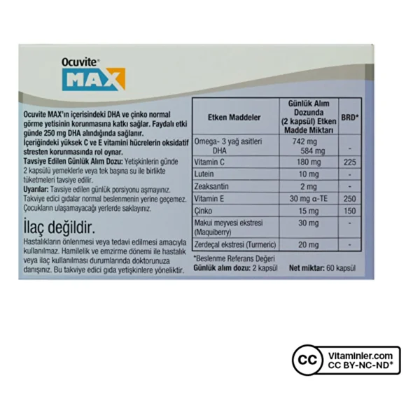 Ocuvite Max 60 Kapsül - Görsel 3