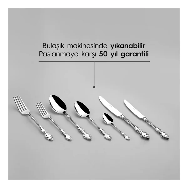 Nehir Adriana Sade 84 Parça 12 Kişilik Çatal Kaşık Bıçak Takımı - Görsel 10