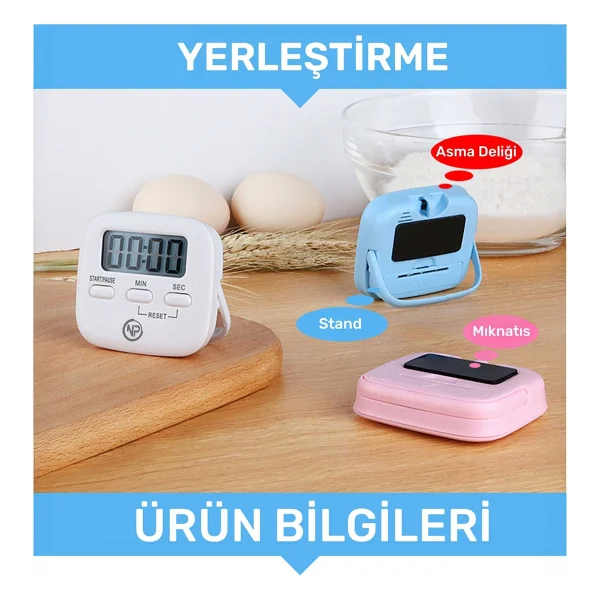 Npo Npt05b Mutfak,Ders,Yemek İçin 99:59dk Dijital Alarm Kronometre,Pomodoro Öğrenci Motivasyon Saati - Görsel 2
