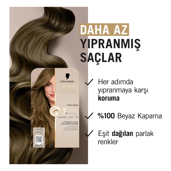 Schwarzkopf Creme Supreme 7.0 Kumral Saç Boyası - Görsel 4