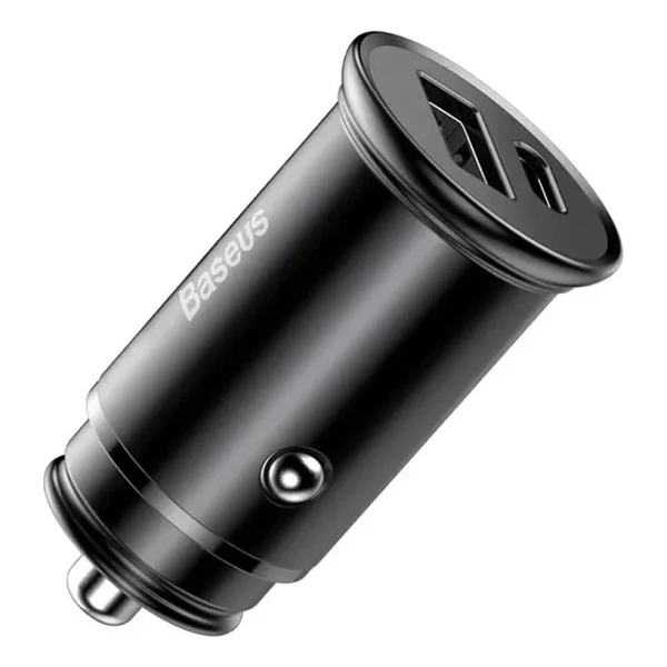 Baseus 30w Circular Metal USB-A+ USB-C Araç Hızlı Şarj Cihazı - Siyah - Görsel 6