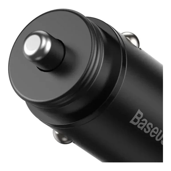 Baseus 30w Circular Metal USB-A+ USB-C Araç Hızlı Şarj Cihazı - Siyah - Görsel 4