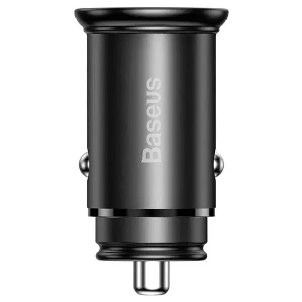 Baseus 30w Circular Metal USB-A+ USB-C Araç Hızlı Şarj Cihazı - Siyah - Görsel 5