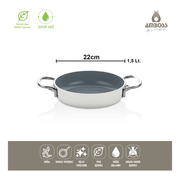 Amboss Sera Nova Beyaz 22 Cm Seramik Sahan - Görsel 4