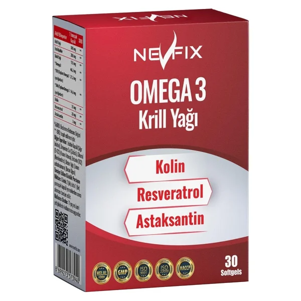 Nevfix Omega 3 Krill Yağı 30 Softgel Kolin Ve Resveratrol İçerir Yetişkinler İçin - Görsel 10