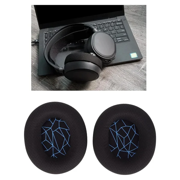 Steelseries Arctis 1/3/5/7/9 Uyumlu Kulak Pedi,Yastık Steelseries Arctis 1/3/5/7p+/7p/7x+/9x/Pro/Prime Kulaklık Sungeri, Yastığı Yalıtım Köpük Ped Minder - Siyah - Mavi - Görsel 5