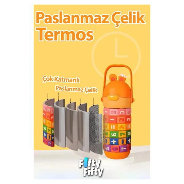 Vagonlife Vgn30031 Pembe 430 Ml Pipetli Çelik Matara - Görsel 3