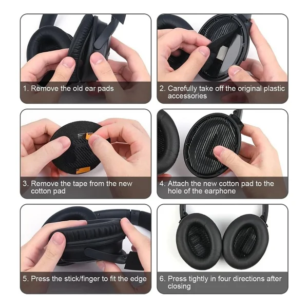 Bose Quietcomfort 2 Qc25 Ae2 Qc2 Qc15 Ae2ı Ae2w Qc35 Qc35 Ii Soundtrue Soundlink Uyumlu Kulaklık Süngeri Pedi Yastığı Yastık Ped Minder - Beyaz - Görsel 4