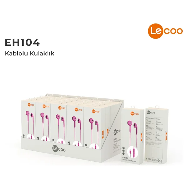 Lenovo Lecoo EH104 Pembe Type-C Kablolu Kulak İçi Kulaklık - Görsel 7