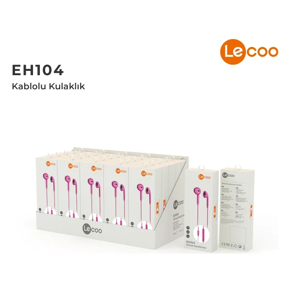Lenovo Lecoo Eh104 Pembe Kablolu Kulak İçi Kulaklık - Görsel 7