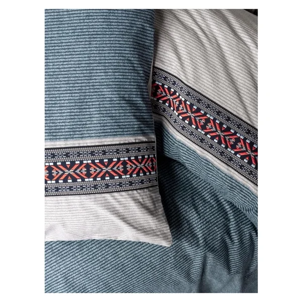 Cotton Box Folk Art Gri Çift Kişilik Nevresim Takımı - Görsel 2