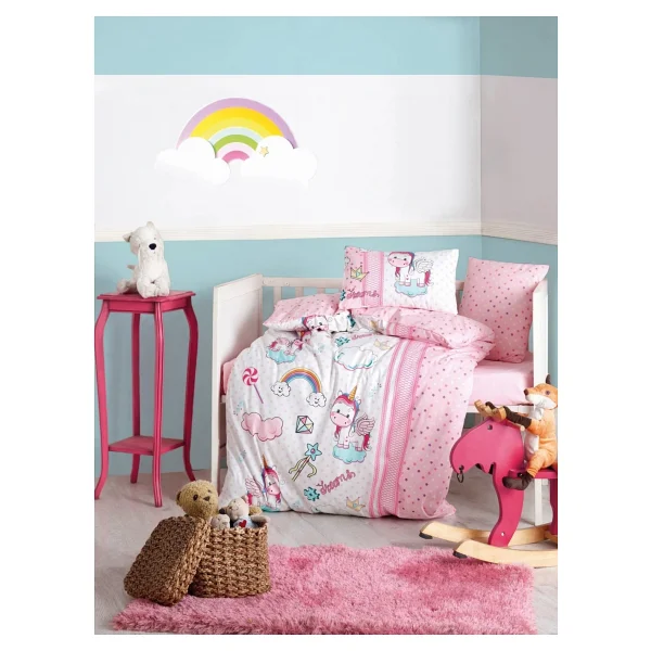 Cotton Box Bebek Nevresim Takımı - Unicorn Pembe - 100 X 150 Cm - Görsel 3