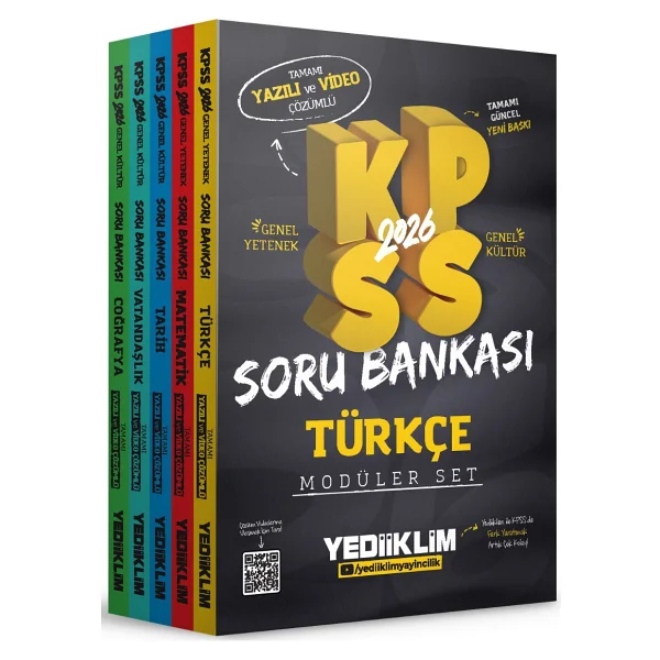 Yediiklim Yayınları 2026 Kpss Gy-Gk Tamamı Hem Yazılı Hem Video Çözümlü Modüler Set Soru Bankası (5 Kitap) - Görsel 7