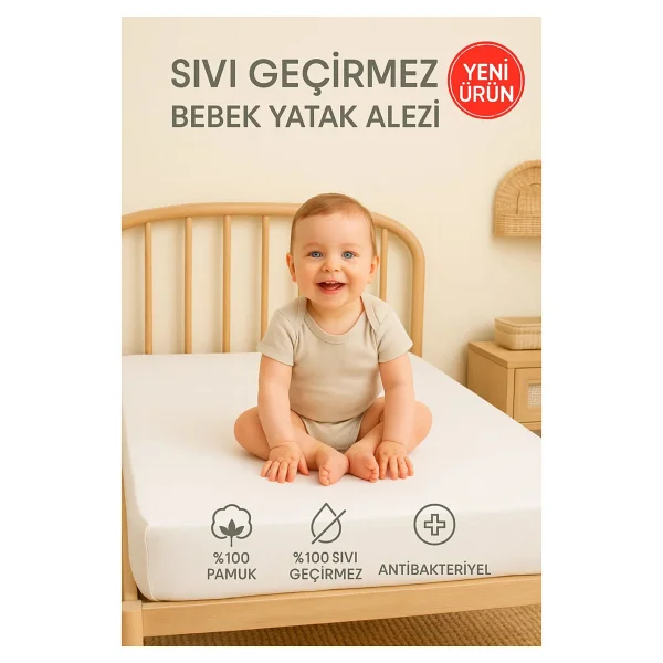 Suvay %100 Pamuk Sıvı Geçirmez Bebek Ve Çocuk Yatak Koruyucu Alez Park Beşik Kreş Anaokulu Alezi 70 X 130 - 70 X 130 Cm - Beyaz - Görsel 9